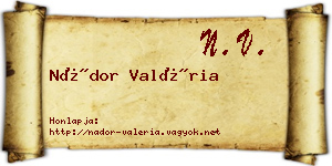 Nádor Valéria névjegykártya